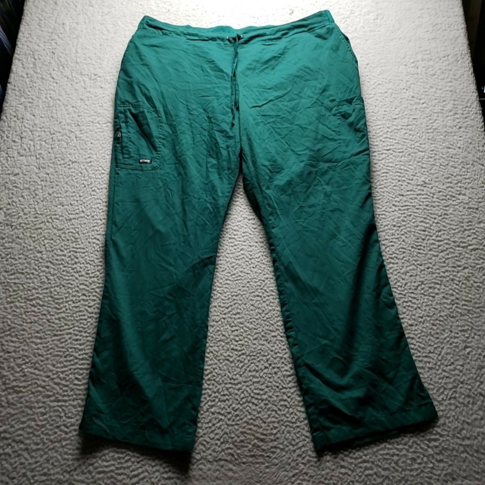 Grey's Anatomy Pants Mens 42x31 Green Cargo Scrub Elastic Waist 3XL Workwear